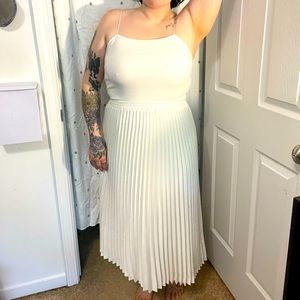 A New Day Pleated Midi Skirt